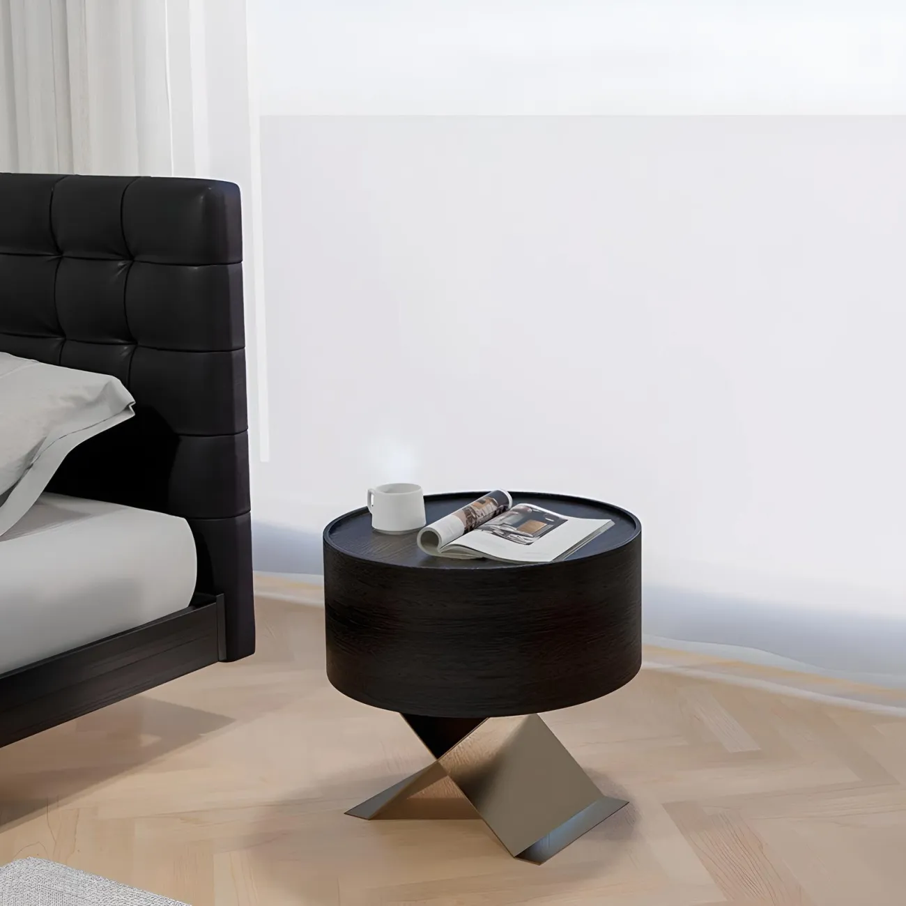 Минималистичная прикроватная тумба Mizeo 37563-30 в современном стиле