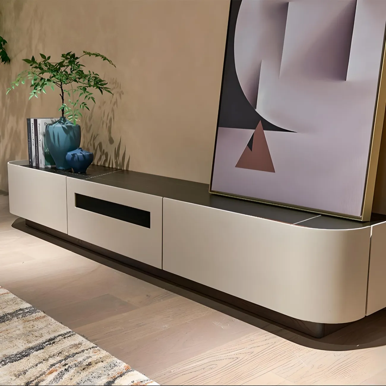 Современный журнальный столик и тумба Mizeo 37572-30 в минималистичном стиле 