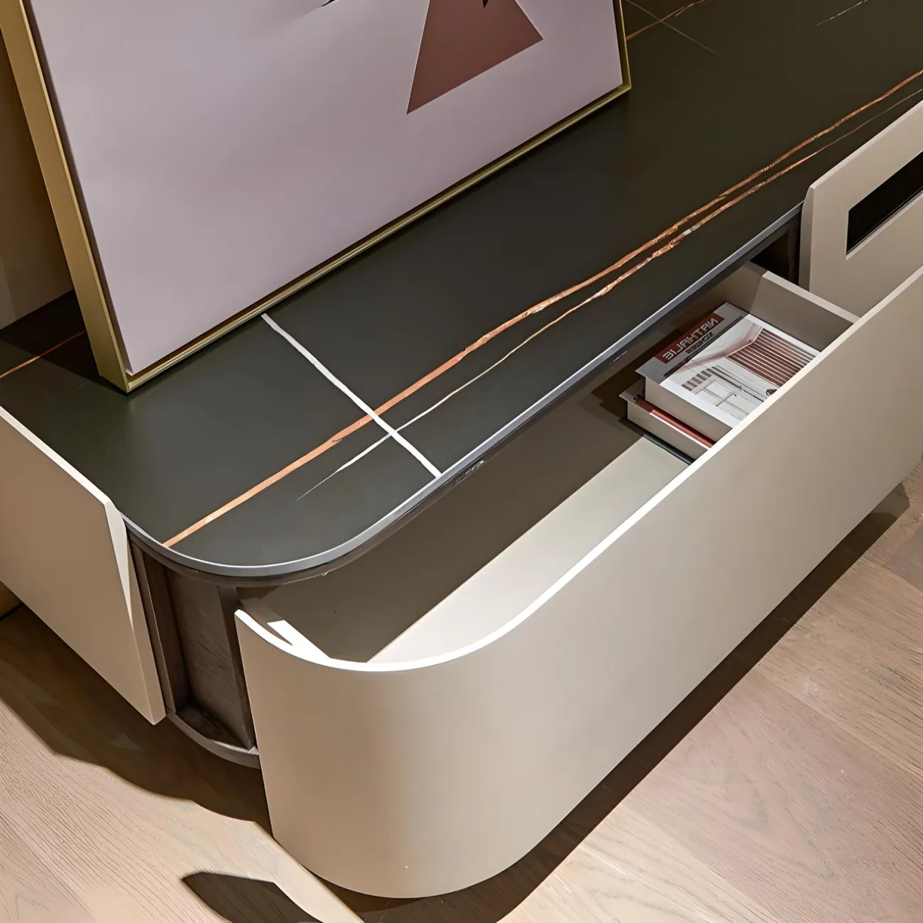 Современный журнальный столик и тумба Mizeo 37572-30 в минималистичном стиле 