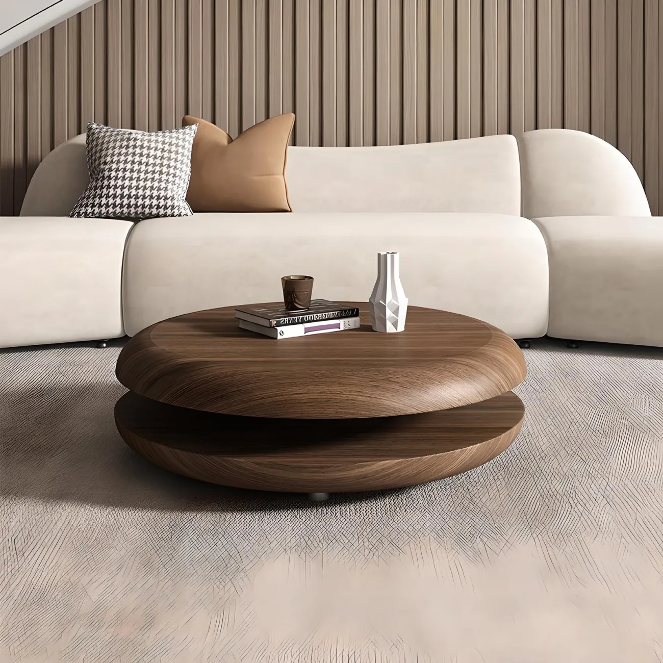 Круглый журнальный столик Mizeo 37576-30 в стиле минимализм