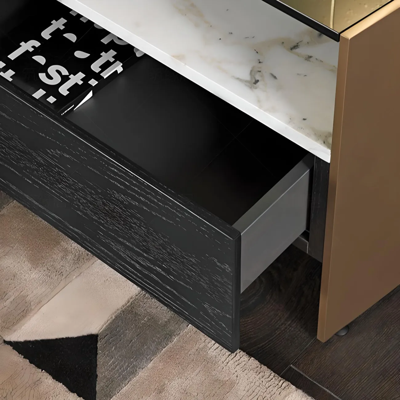 Мраморная прикроватная тумба Mizeo 37577-30 в стиле минимализм