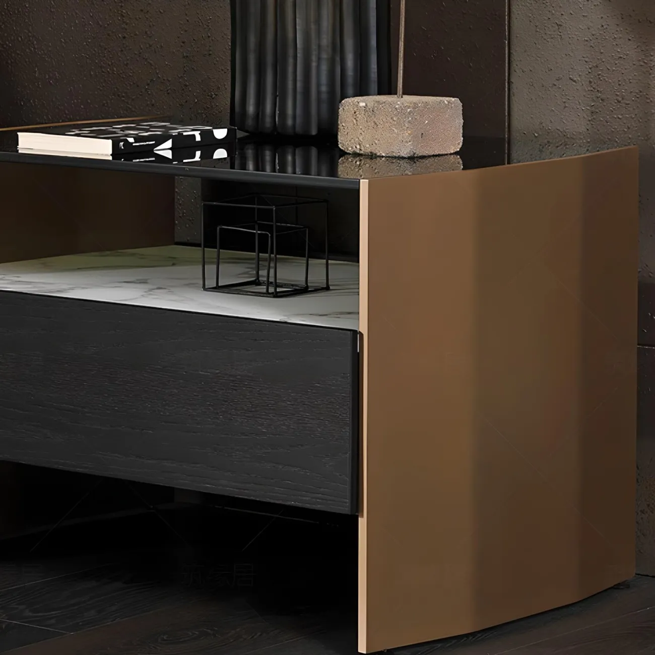 Мраморная прикроватная тумба Mizeo 37577-30 в стиле минимализм