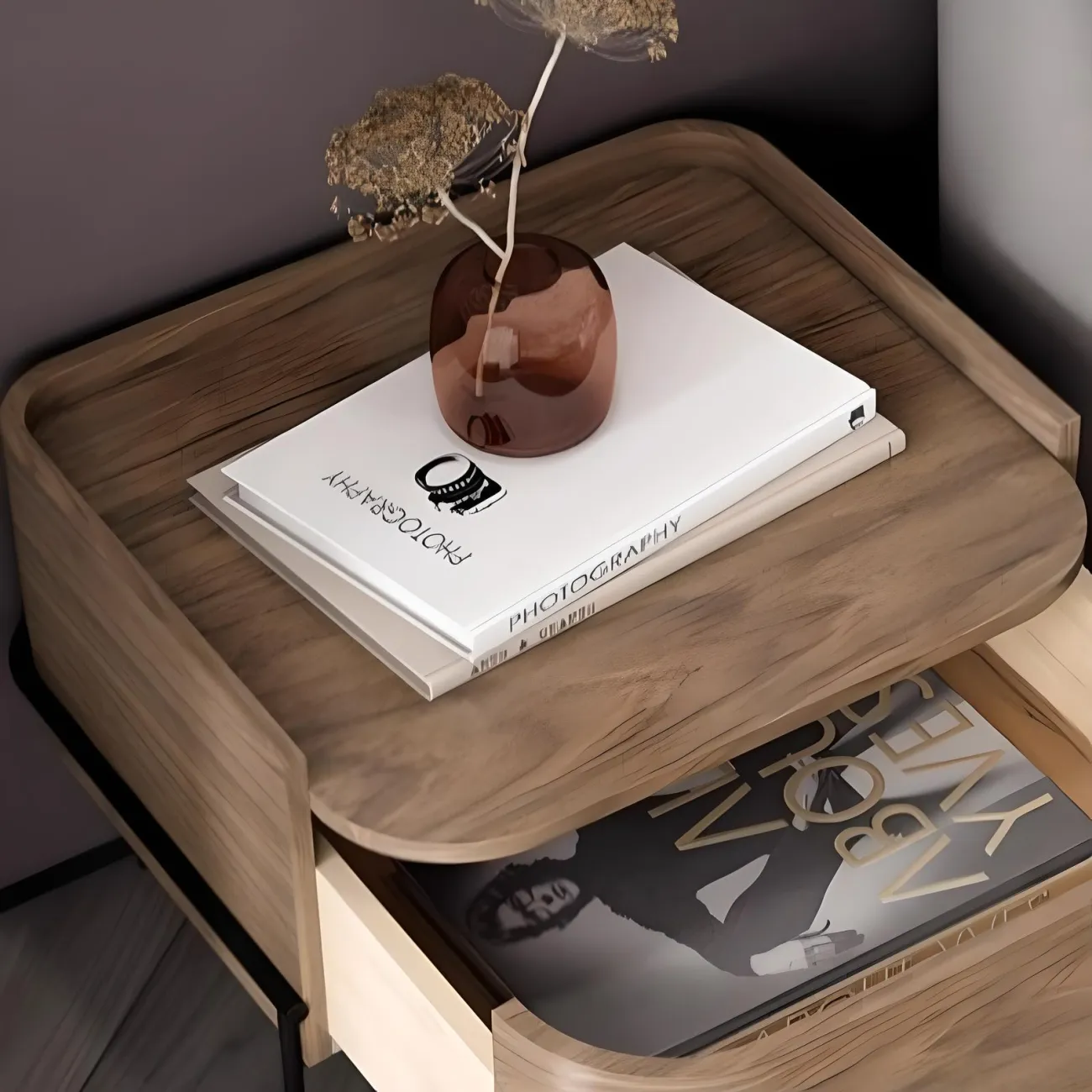 Умная прикроватная тумба Mizeo 37582-30 в стиле минимализм Умная прикроватная тумба Mizeo 37582-30 в стиле минимализм