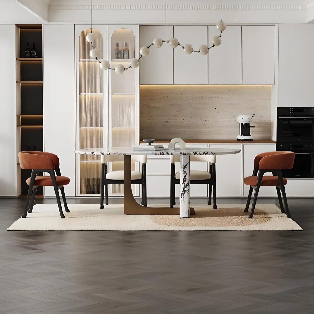 Мраморный обеденный стол Mufandi 37645-30 в  стиле модерн