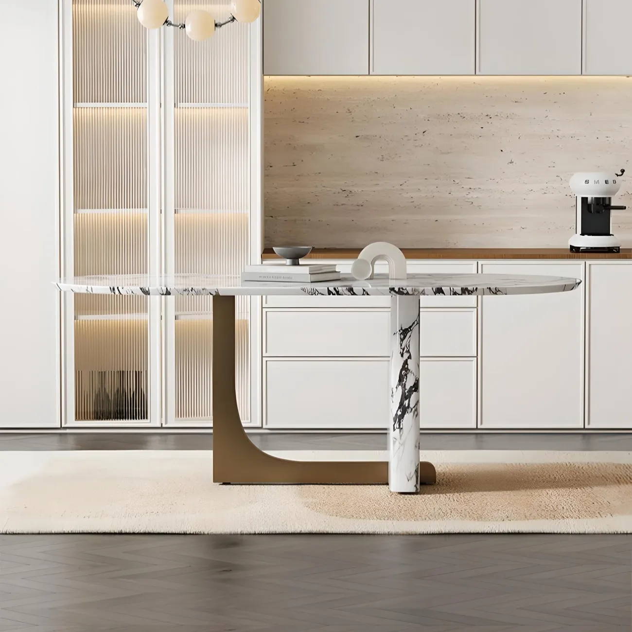 Мраморный обеденный стол Mufandi 37645-30 в  стиле модерн