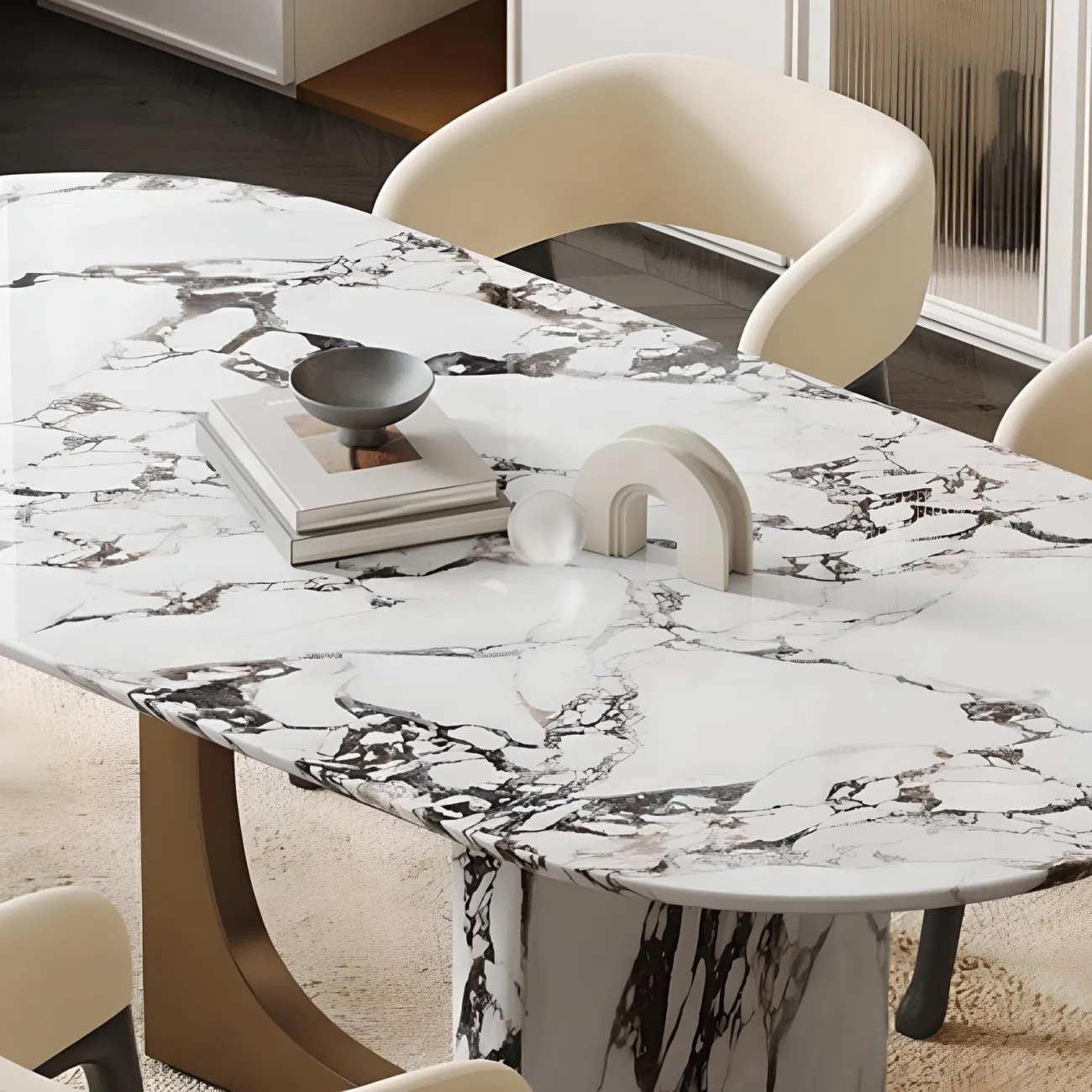 Мраморный обеденный стол Mufandi 37645-30 в  стиле модерн