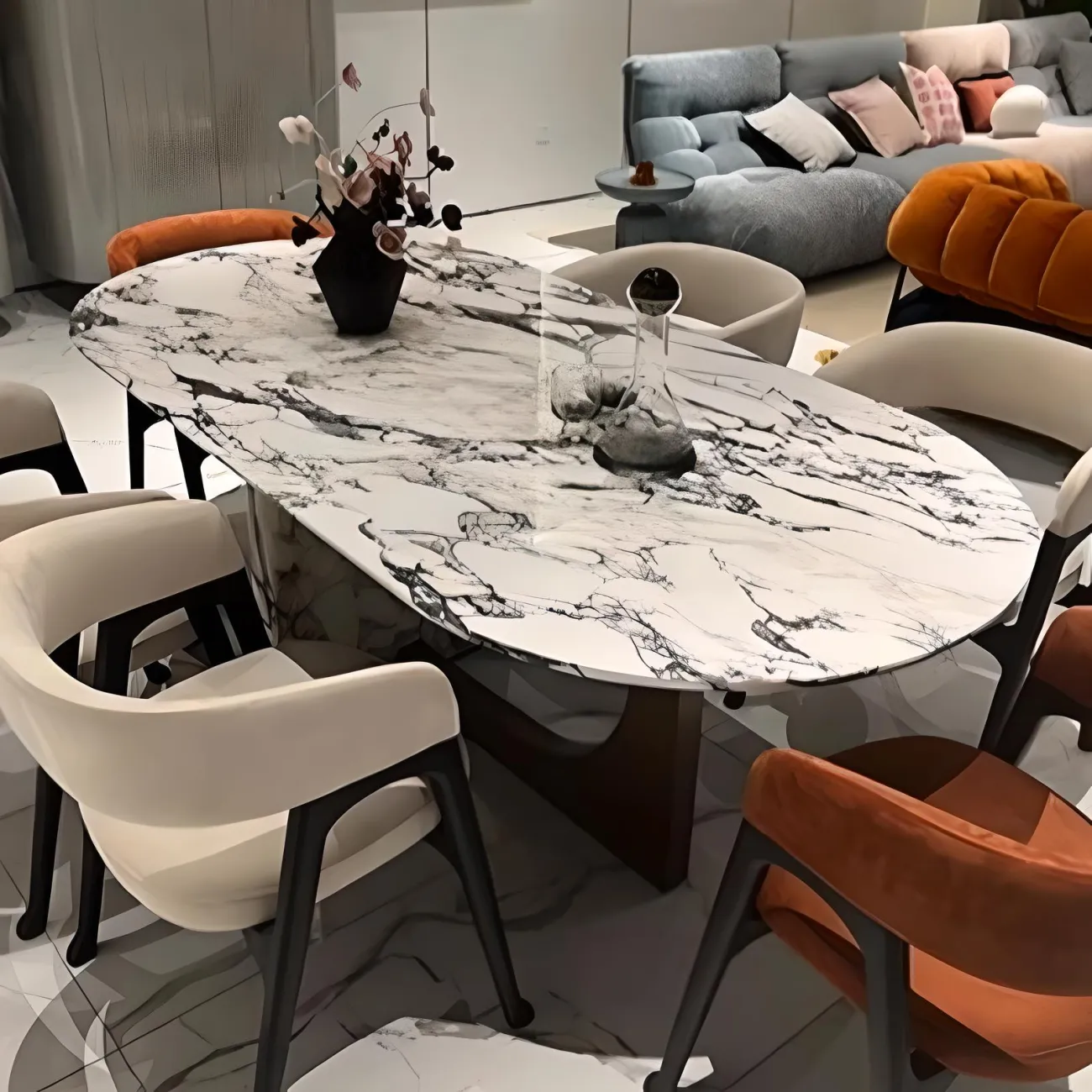 Мраморный обеденный стол Mufandi 37645-30 в  стиле модерн