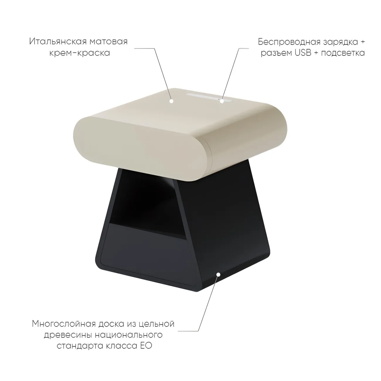 Прикроватная тумба Mufandi 37646-30 в современном стиле 