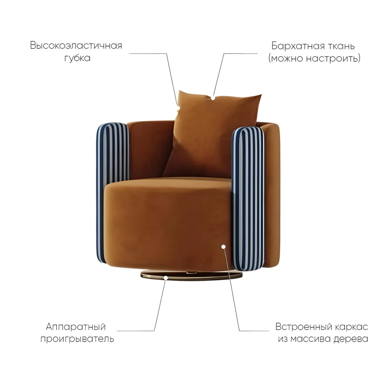 Кресло Mufandi 37649-30 в скандинавском стиле