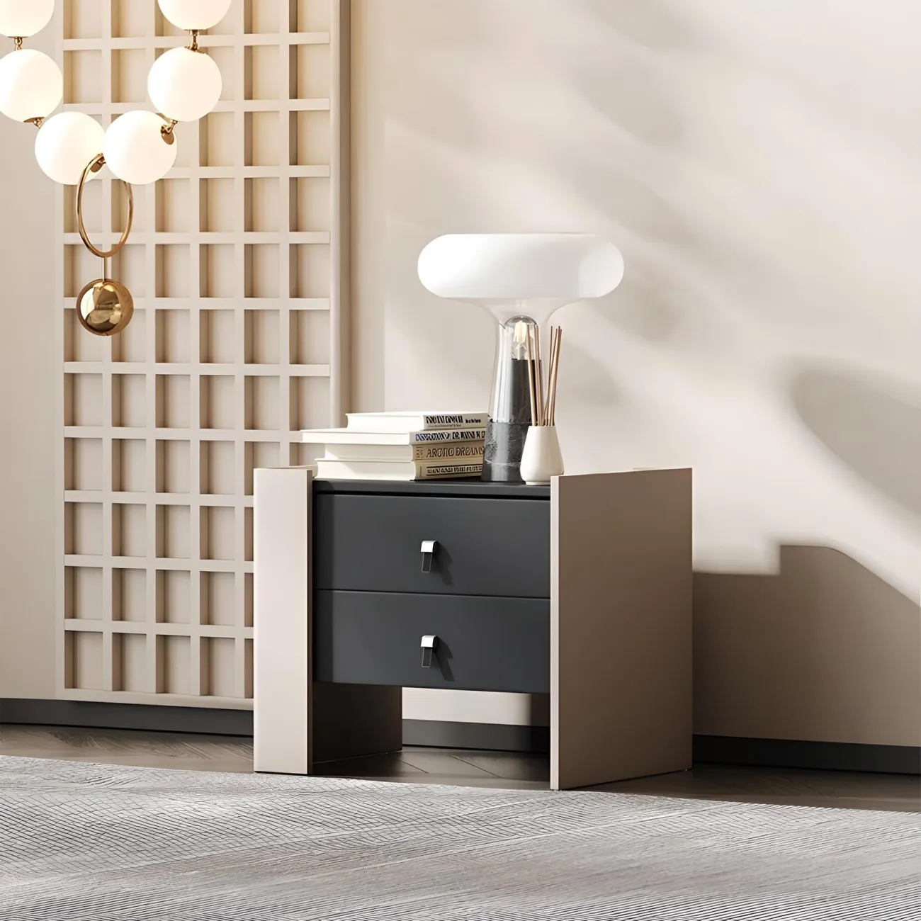 Итальянская прикроватная тумба Mufandi 37654-30 в минималистичном стиле Итальянская прикроватная тумба Mufandi 37654-30 в минималистичном стиле