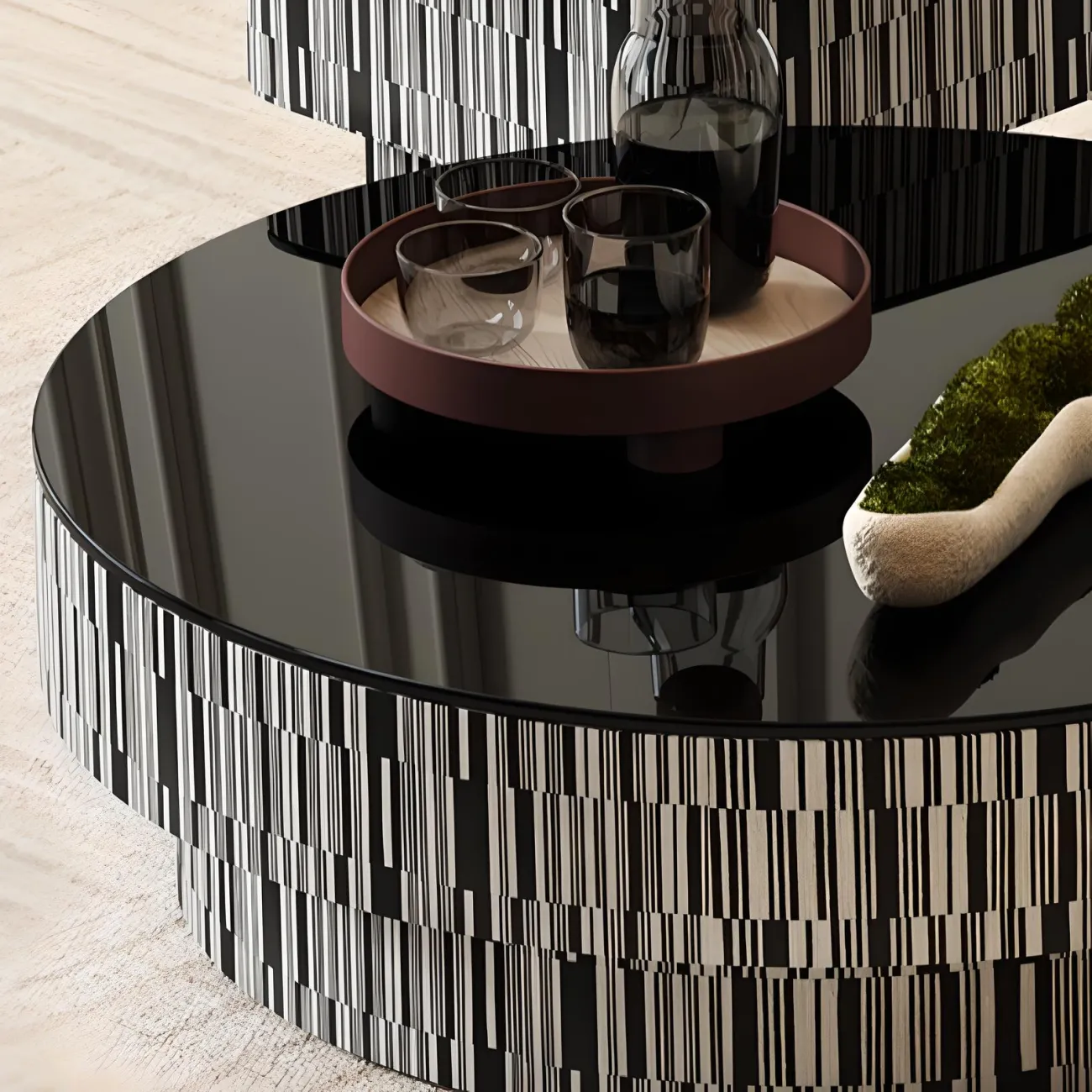 Круглый журнальный столик Mufandi 37663-30 в современном стиле 