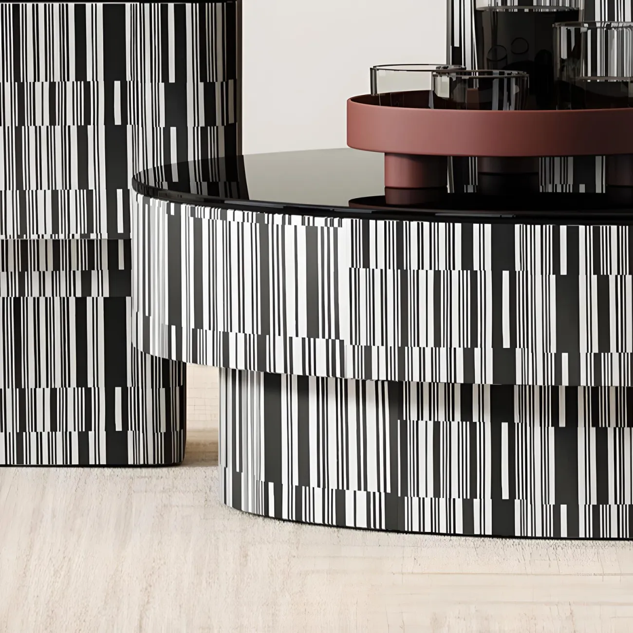 Круглый журнальный столик Mufandi 37663-30 в современном стиле 