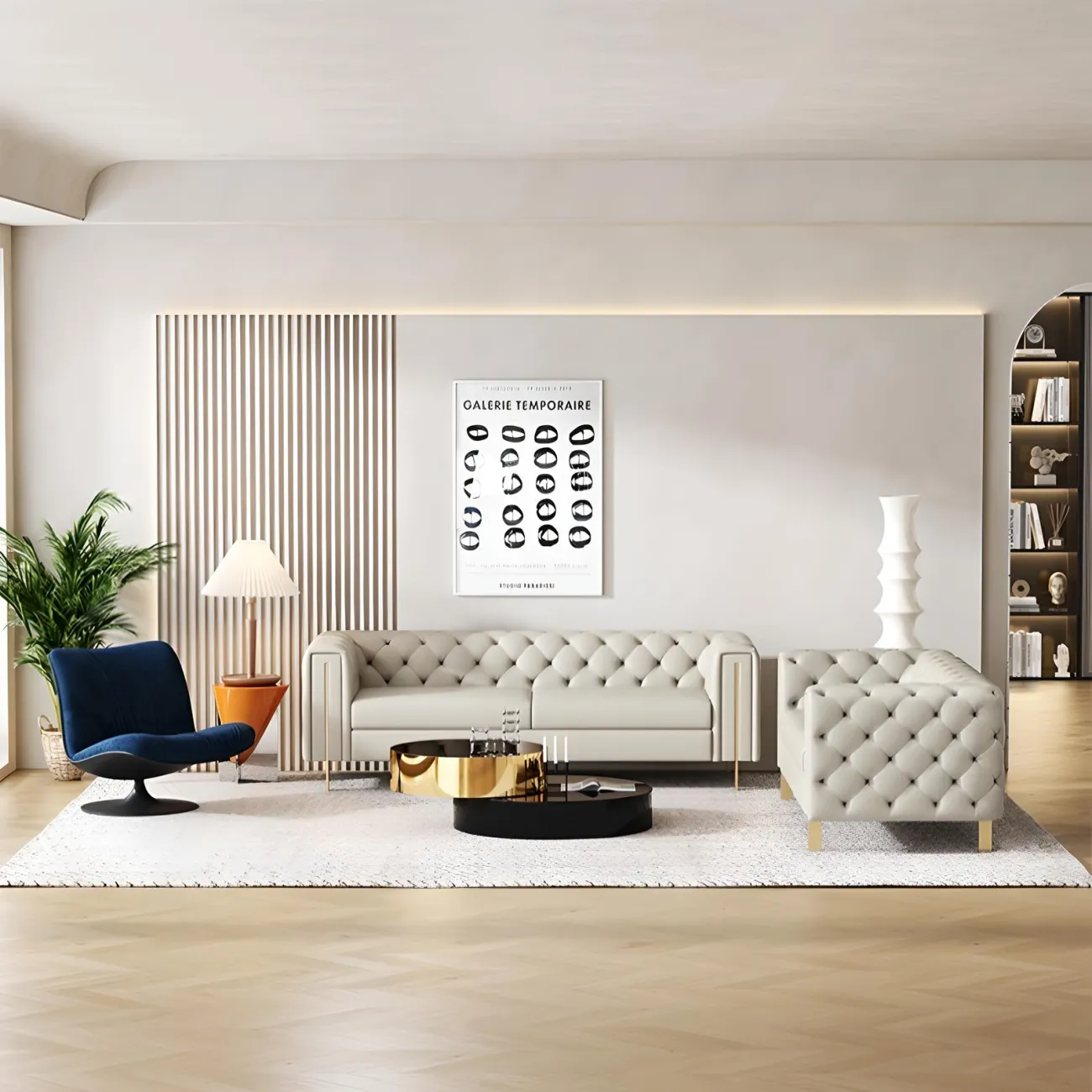 Кожаный диван Mufandi 37666-30 в минималистичном стиле Кожаный диван Mufandi 37666-30 в минималистичном стиле