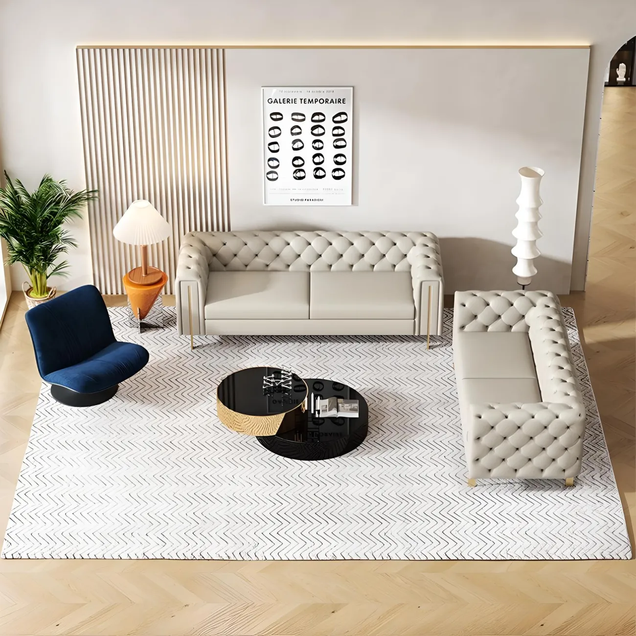 Кожаный диван Mufandi 37666-30 в минималистичном стиле Кожаный диван Mufandi 37666-30 в минималистичном стиле