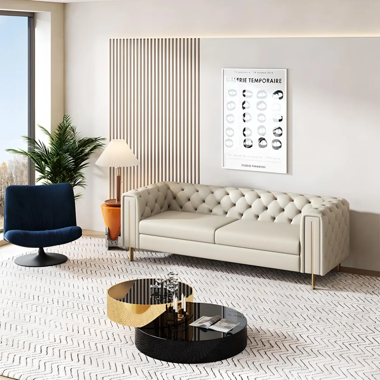 Кожаный диван Mufandi 37666-30 в минималистичном стиле Кожаный диван Mufandi 37666-30 в минималистичном стиле