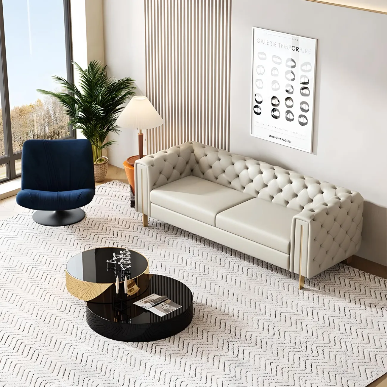 Кожаный диван Mufandi 37666-30 в минималистичном стиле Кожаный диван Mufandi 37666-30 в минималистичном стиле