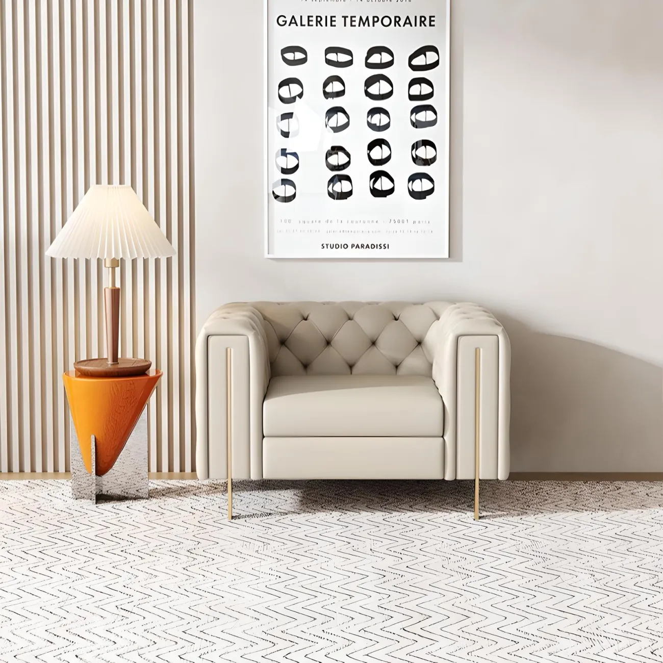 Кожаное кресло Mufandi 37667-30 в минималистичном стиле 