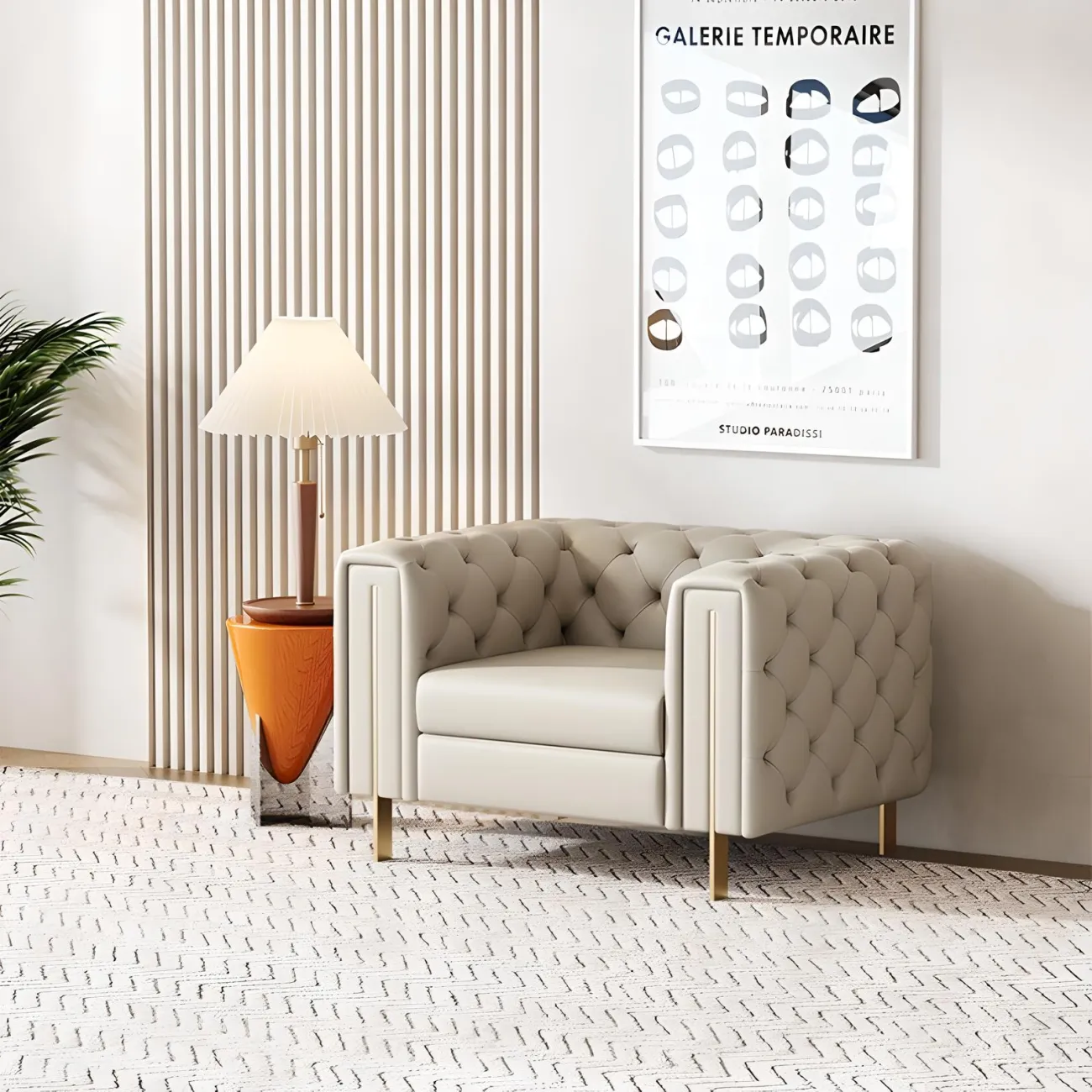 Кожаное кресло Mufandi 37667-30 в минималистичном стиле 