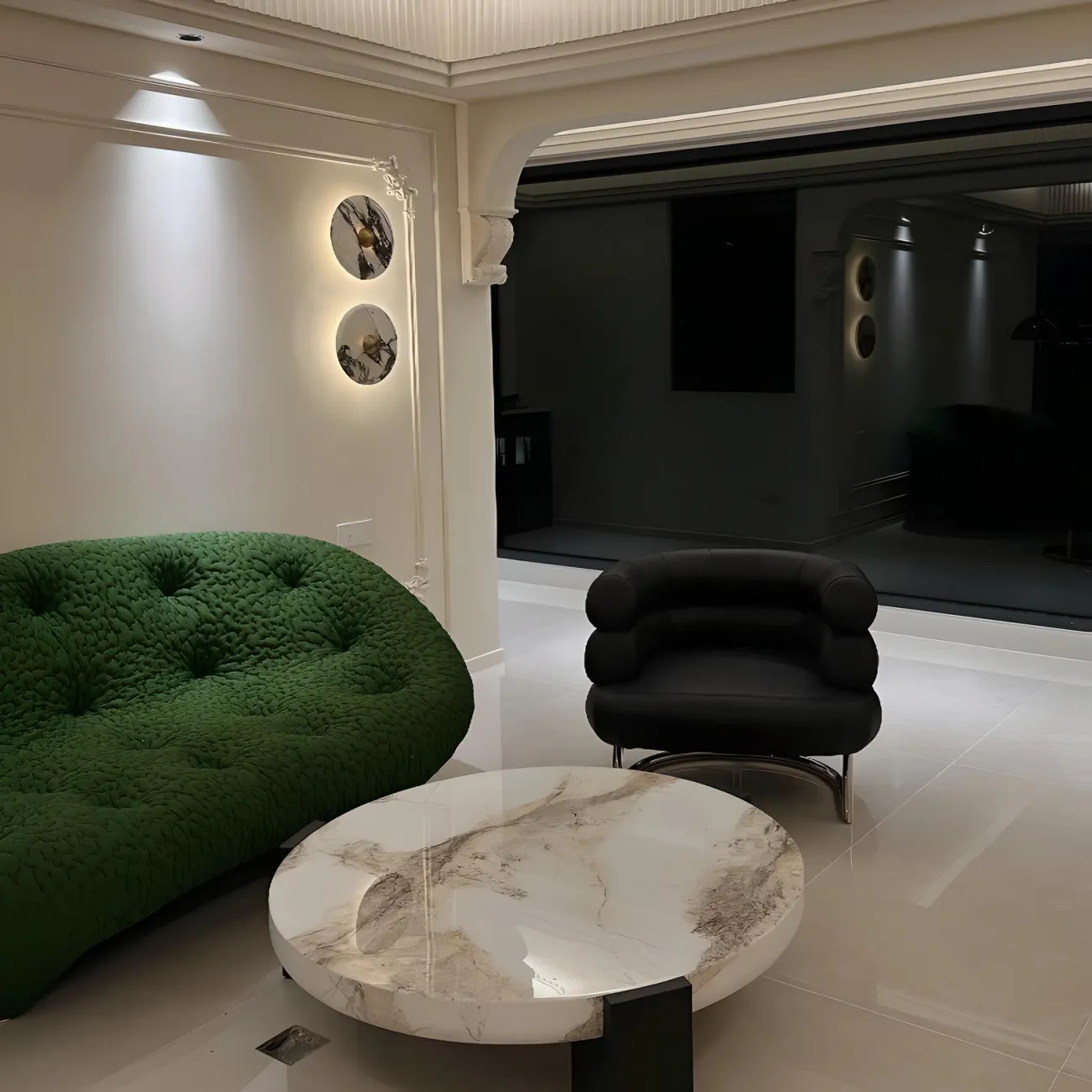 Мраморный журнальный столик NORE HOUSE 37679-30 в современном стиле 