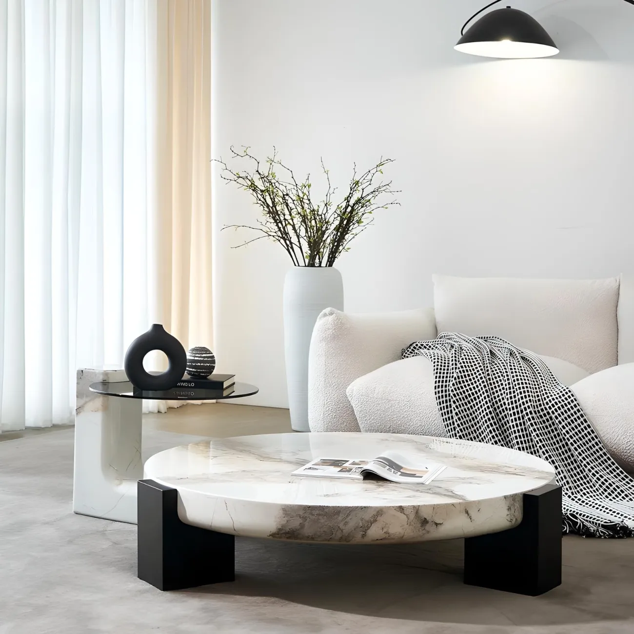 Мраморный журнальный столик NORE HOUSE 37679-30 в современном стиле 