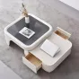 Стеклянный журнальный столик NORE HOUSE 37687-30 во французском кремовом стиле