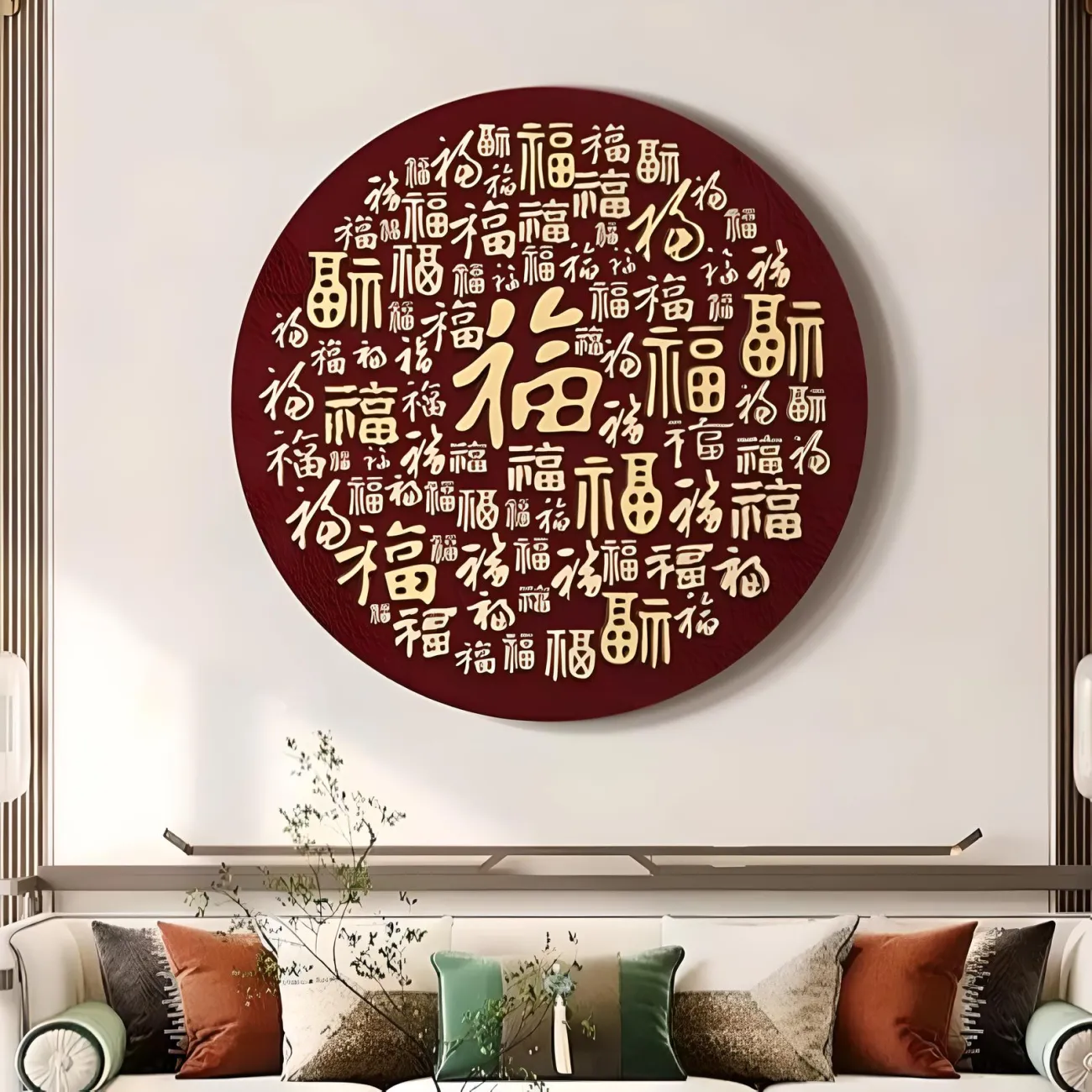 Круглая картина "Пьяная красавица" 37709-30 в стиле Байфуту Круглая картина "Пьяная красавица" 37709-30 в стиле Байфуту