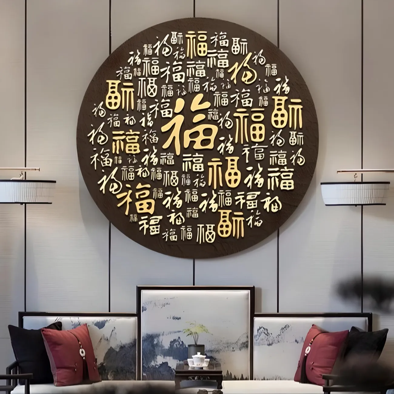 Круглая картина "Пьяная красавица" 37709-30 в стиле Байфуту Круглая картина "Пьяная красавица" 37709-30 в стиле Байфуту