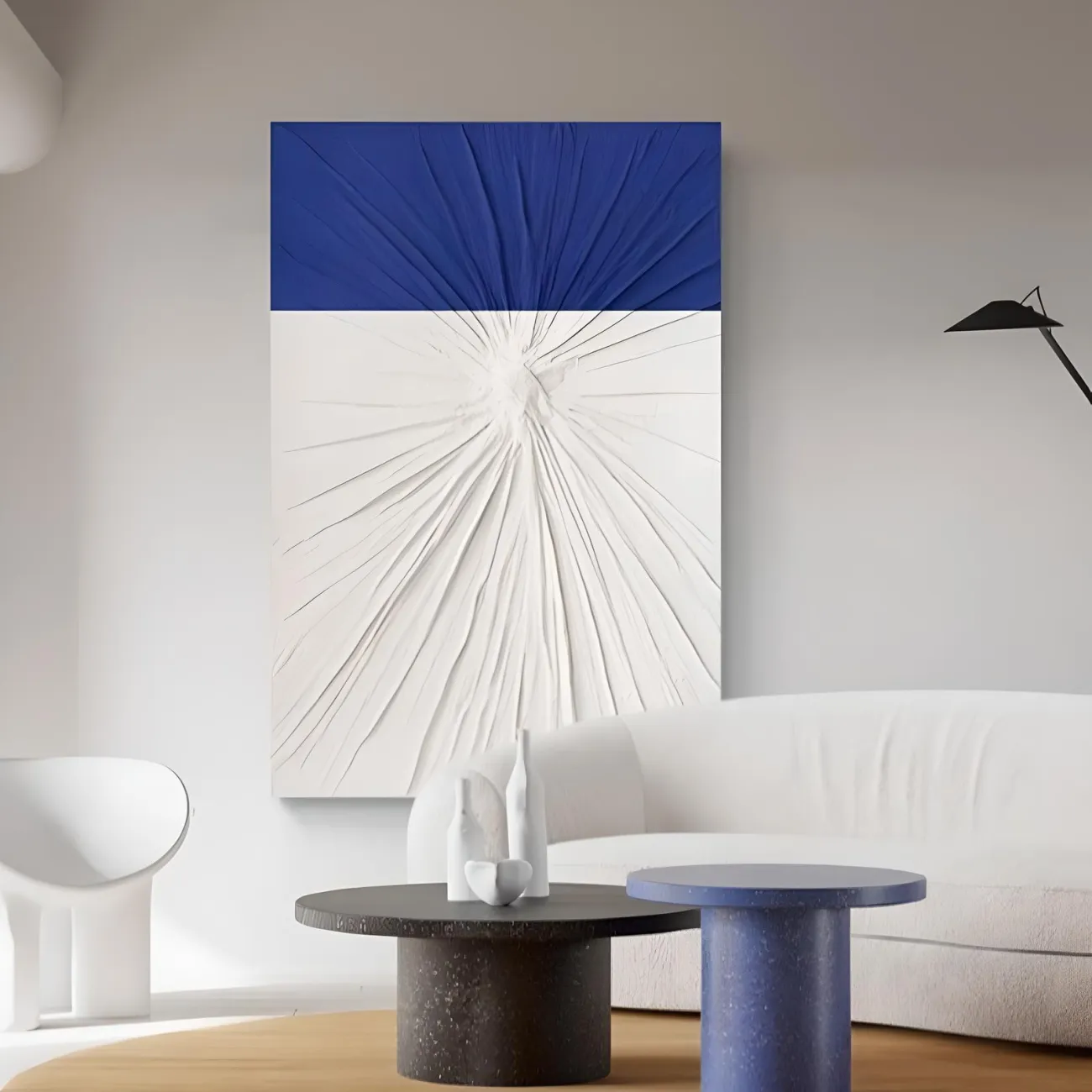 Минималистичная рельефная трехмерная картина "Klein blue" 37753-30