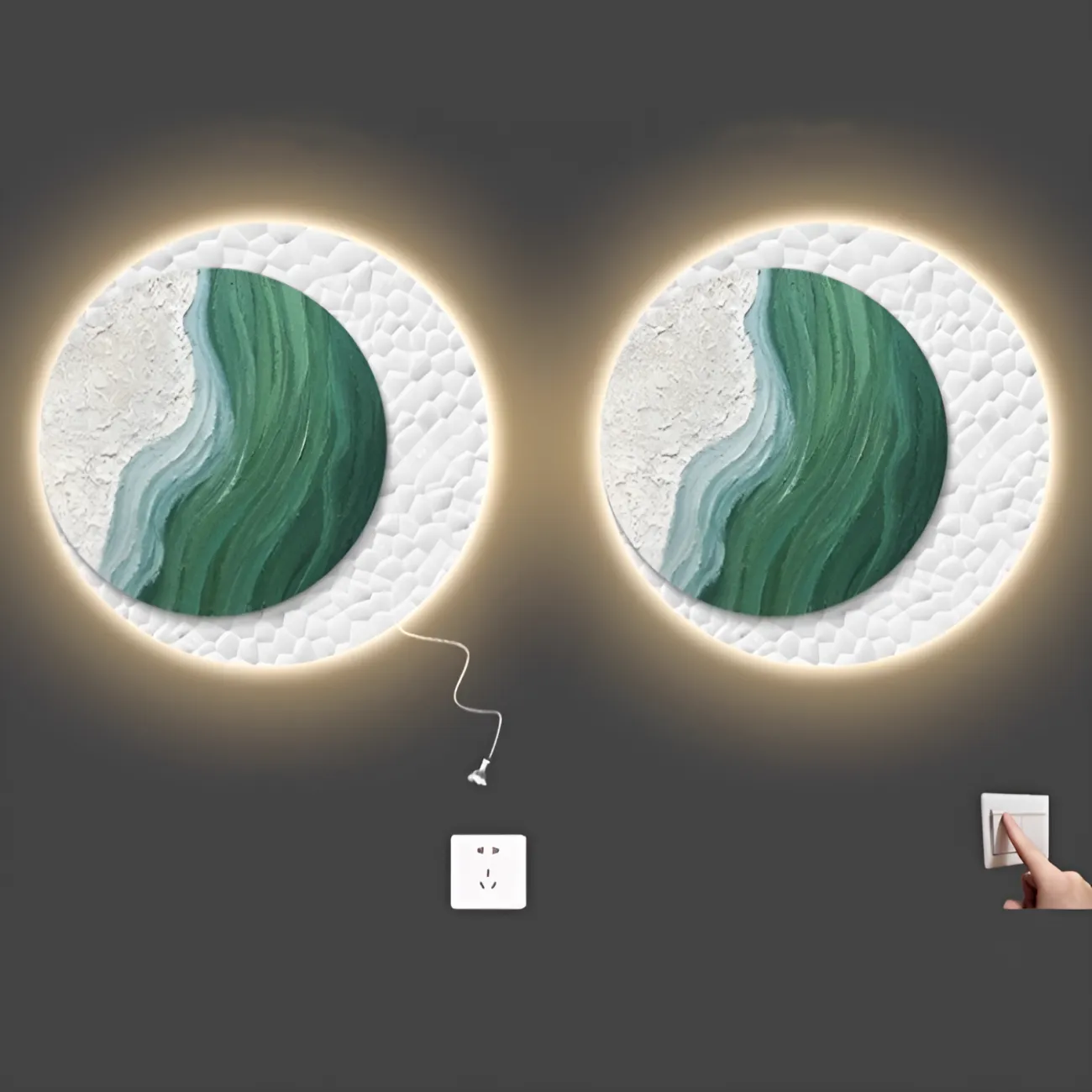 Круглая светящаяся декоративная картина "Пьяная красавица" 37795-30