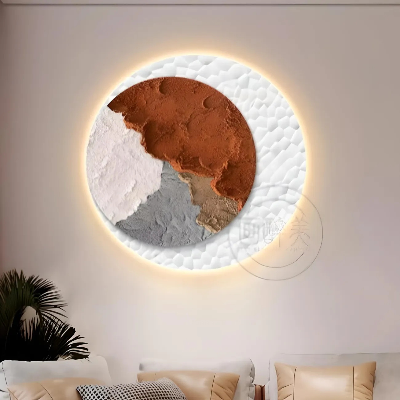 Круглая светящаяся декоративная картина "Пьяная красавица" 37795-30