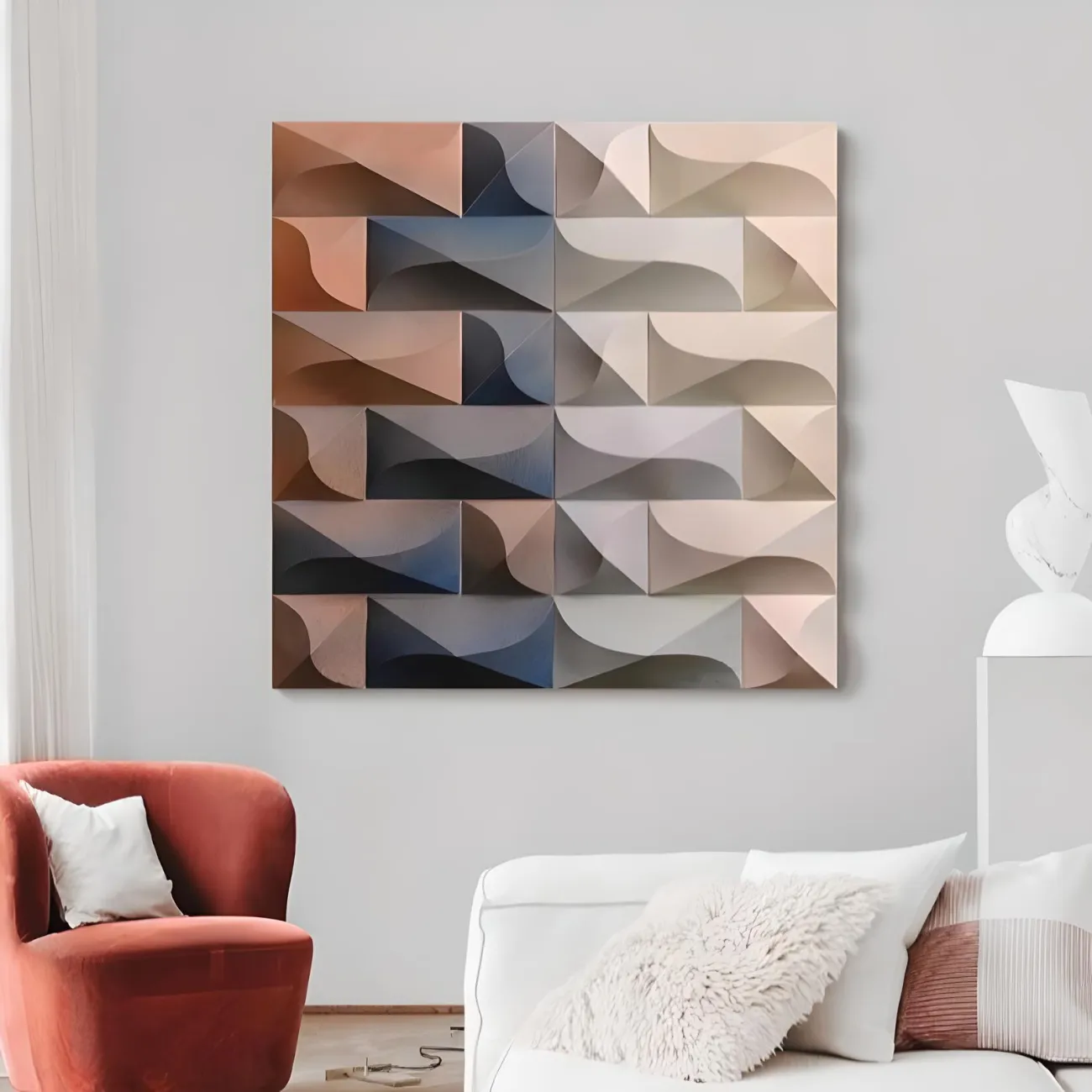  Абстрактная геометрическая трехмерная картина "Пьяная красавица" 37816-30