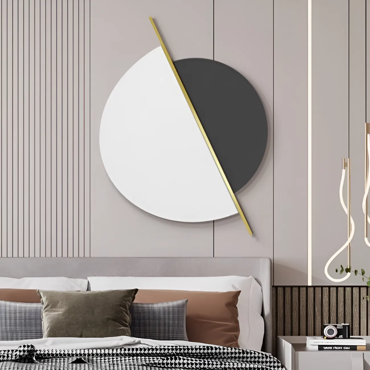 Геометрическая настенная декоративная картина "Пьяная красавица" 37827-30