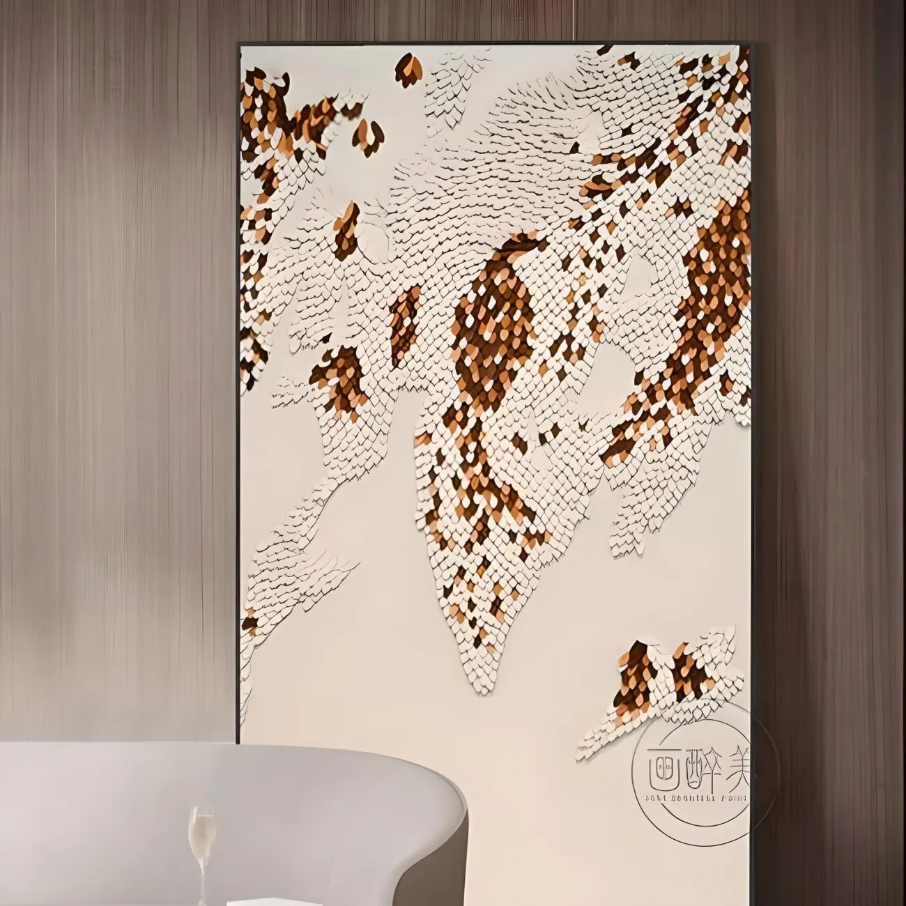 Высококлассная кожаная трехмерная картина "Пьяная красавица" 37839-30