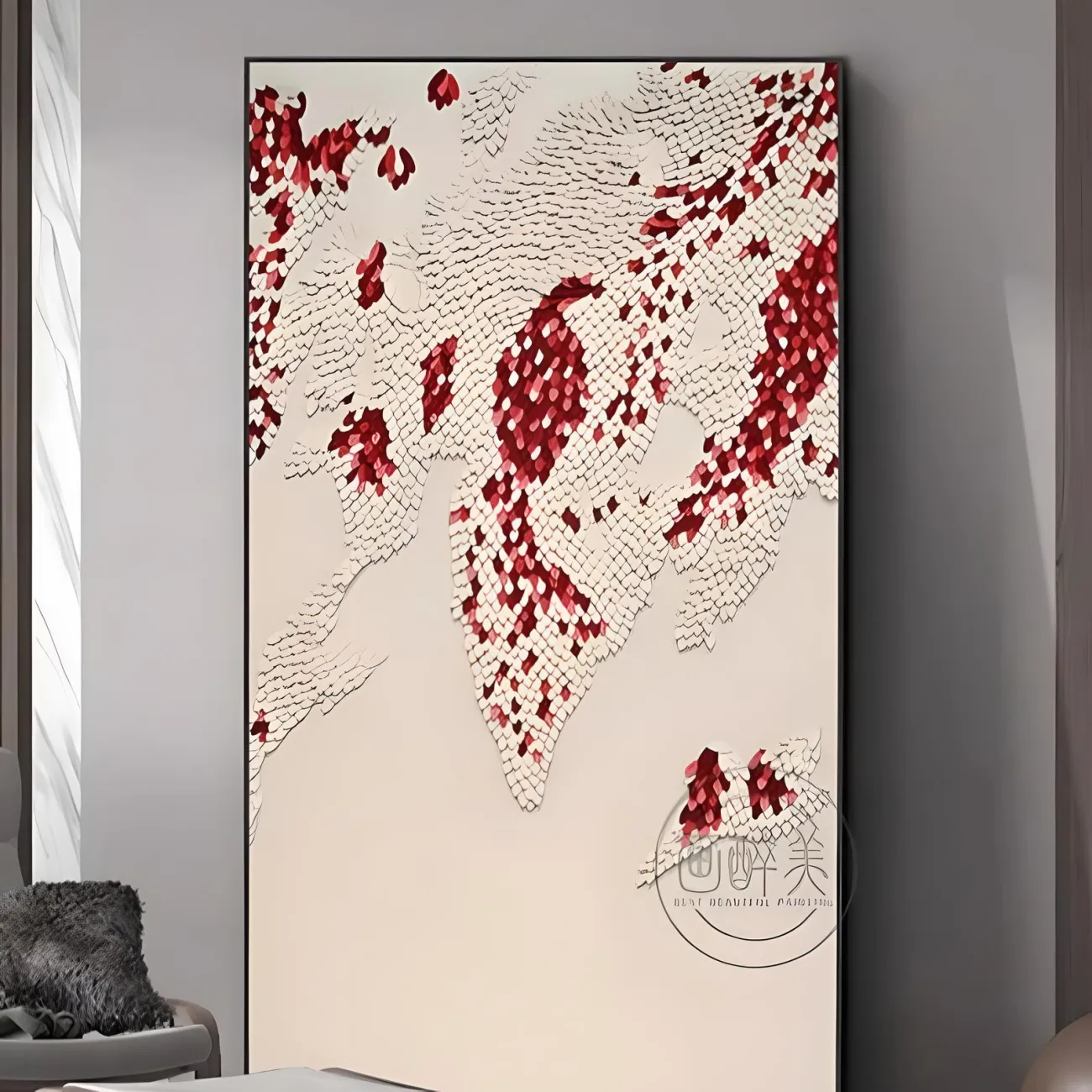 Высококлассная кожаная трехмерная картина "Пьяная красавица" 37839-30