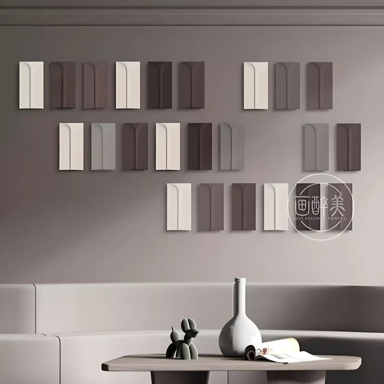 Декоративная современная геометрическая картина "Пьяная красавица" 37857-30