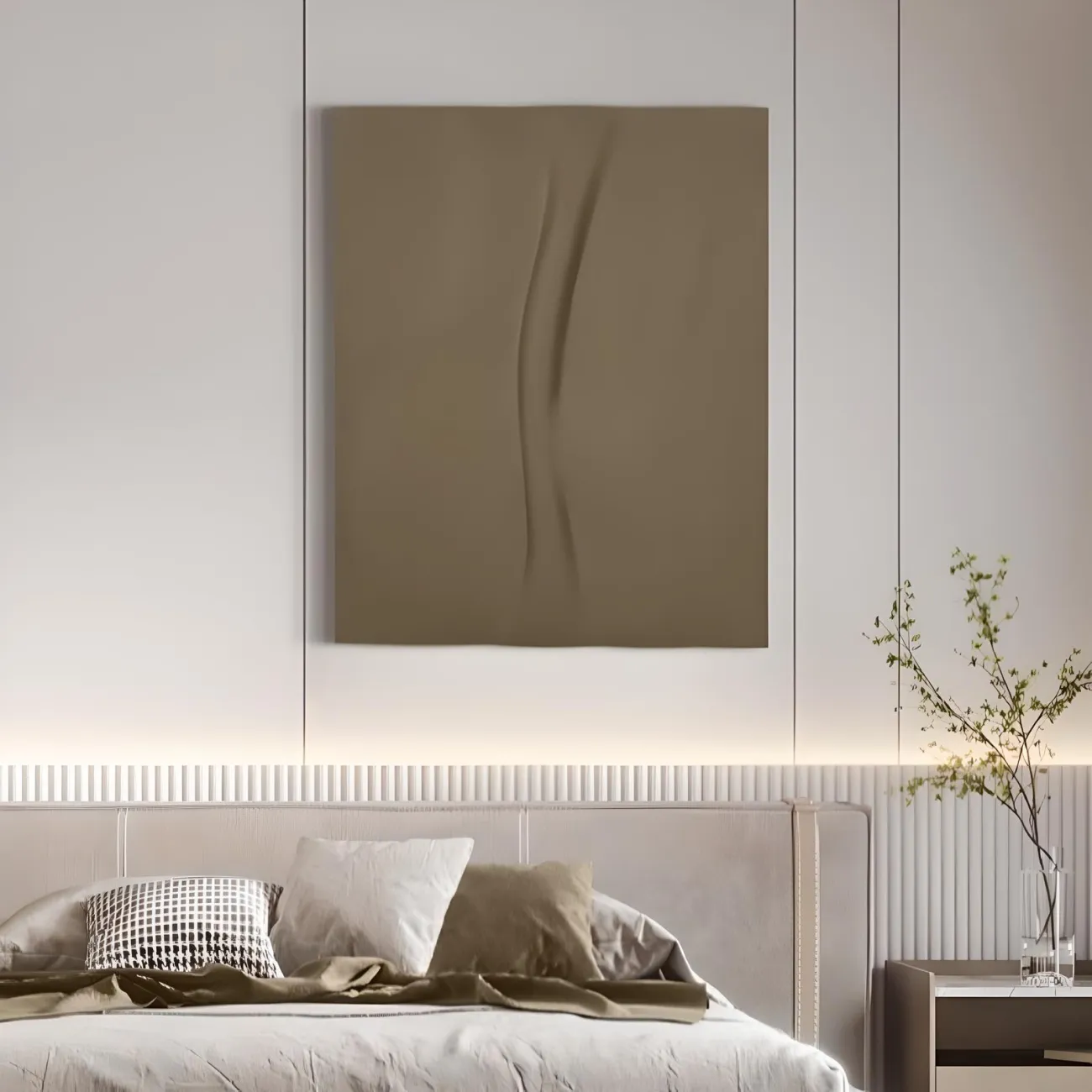 Однотонная минималистичная рельефная картина "Пьяная красавица" 37862-30