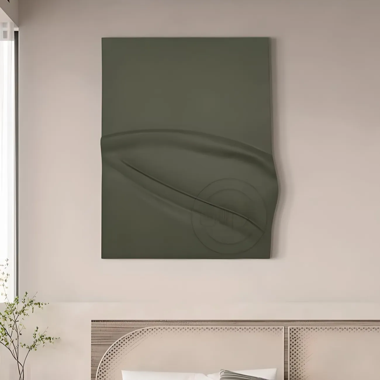 Однотонная минималистичная рельефная картина "Пьяная красавица" 37862-30