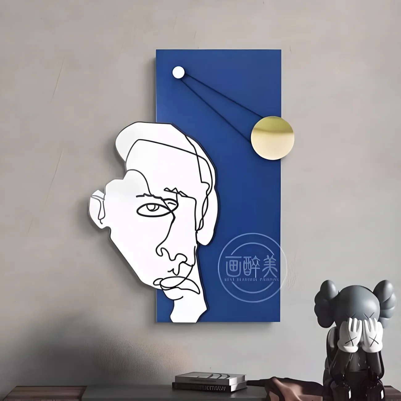 Креативная подвесная абстрактная картина "Klein Blue Face" 37886-30