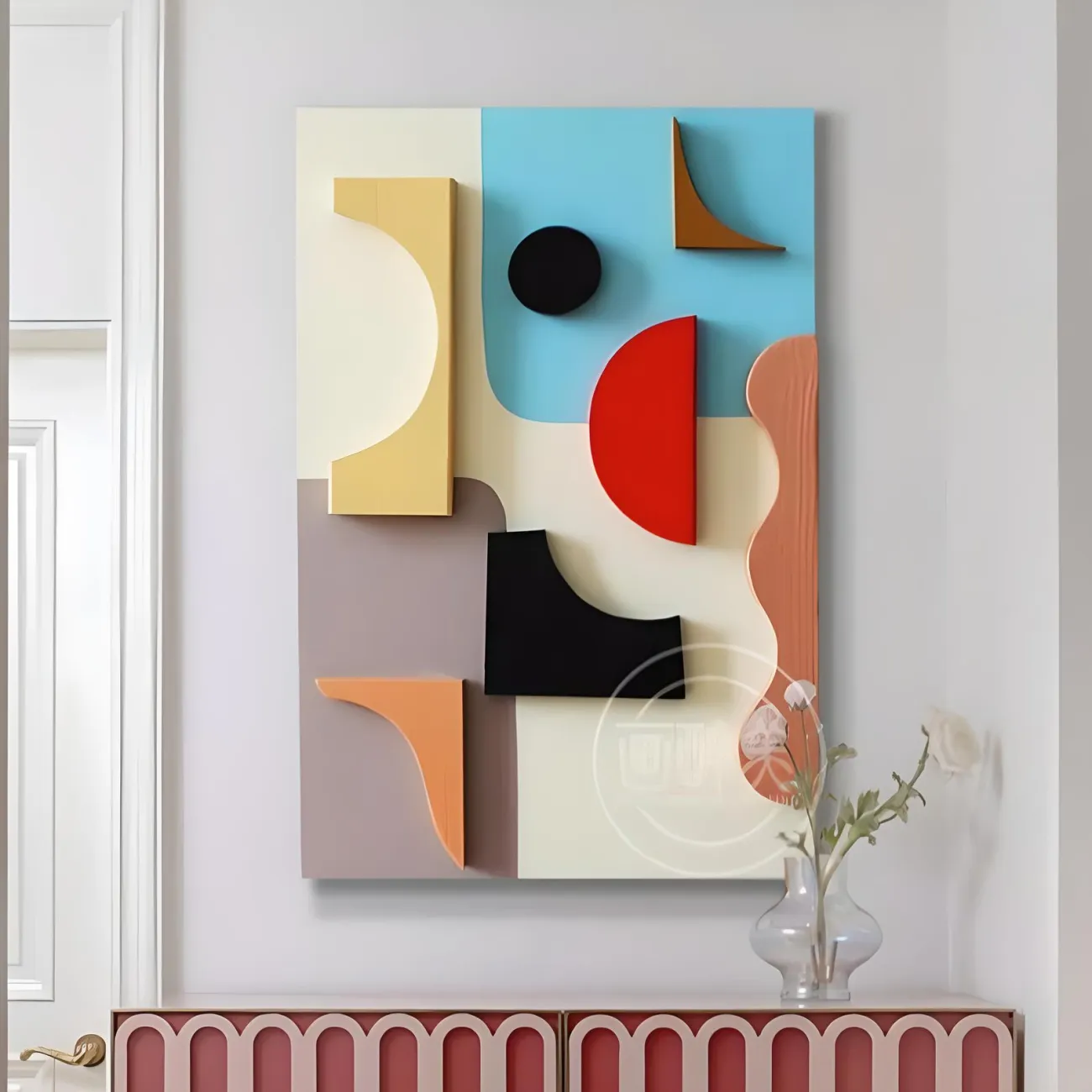 Скандинавская геометрическая декоративная картина "Пьяная красавица" 37940-30