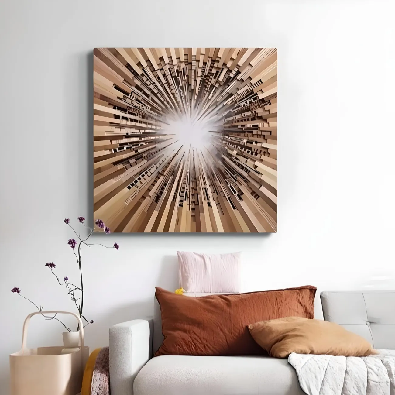 Архитектурная трехмерная картина "Пьяная красавица" 37956-30 в бревенчатом стиле 