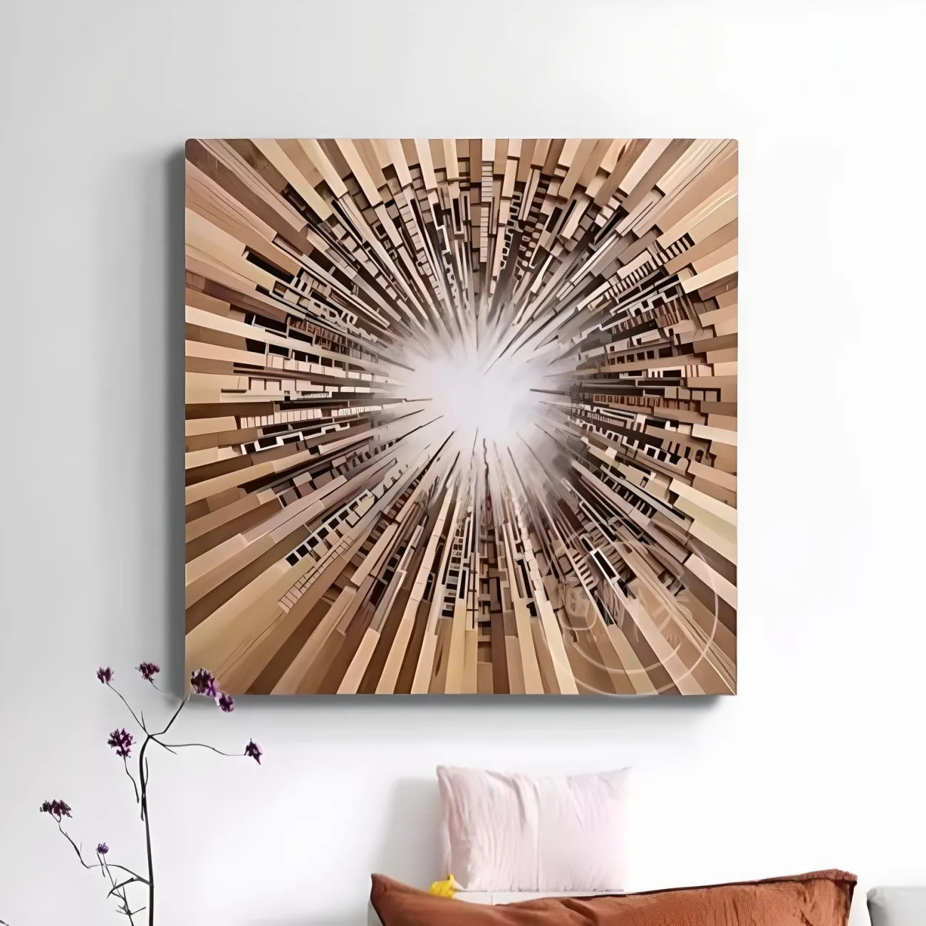 Архитектурная трехмерная картина "Пьяная красавица" 37956-30 в бревенчатом стиле 