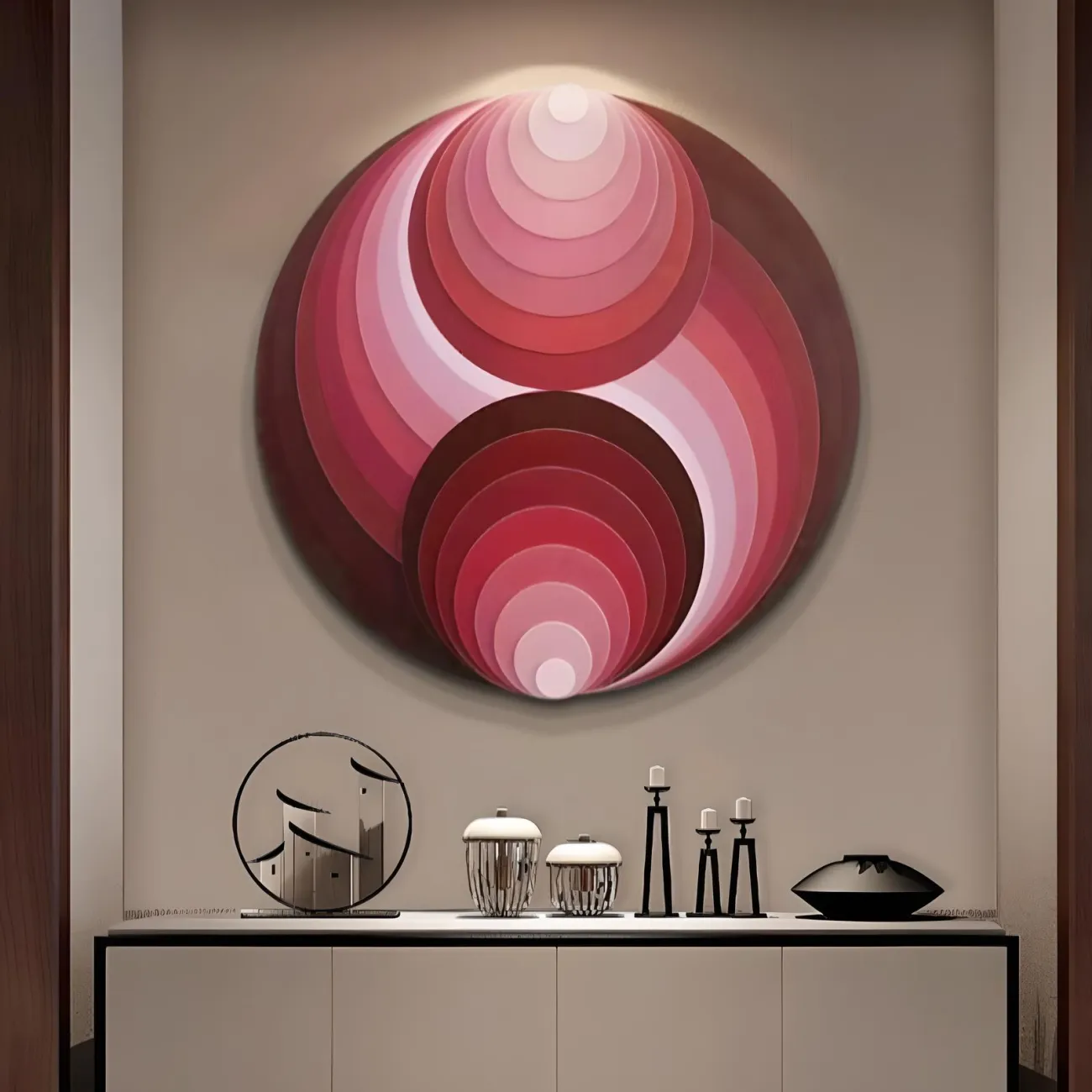 Декоративная круглая трехмерная картина "Пьяная красавица" 37958-30 Декоративная круглая трехмерная картина "Пьяная красавица" 37958-30