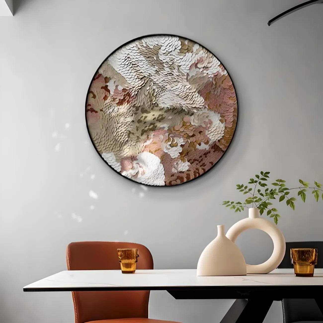 Абстрактная кожаная трехмерная картина "Пьяная красавица" 37975-30