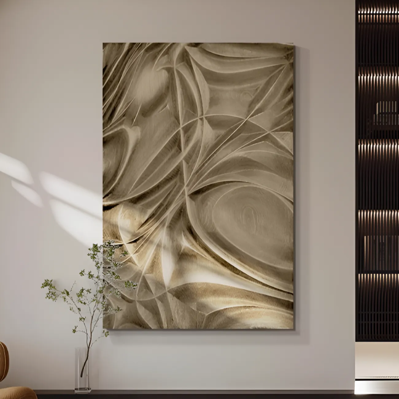 Трехмерная рельефная абстрактная фреска "Тихий ветер" 38061-30