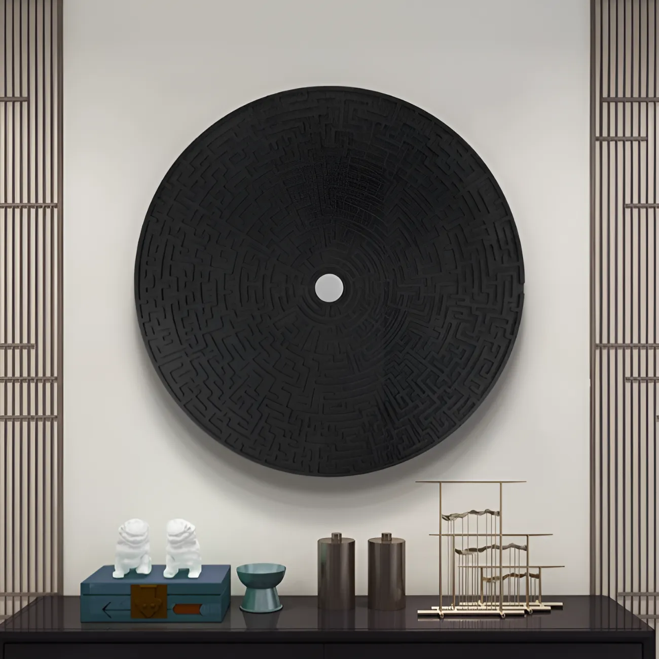 Круглая декоративная картина "Пьяная красавица" 38077-30 в китайском стиле Круглая декоративная картина "Пьяная красавица" 38077-30 в китайском стиле