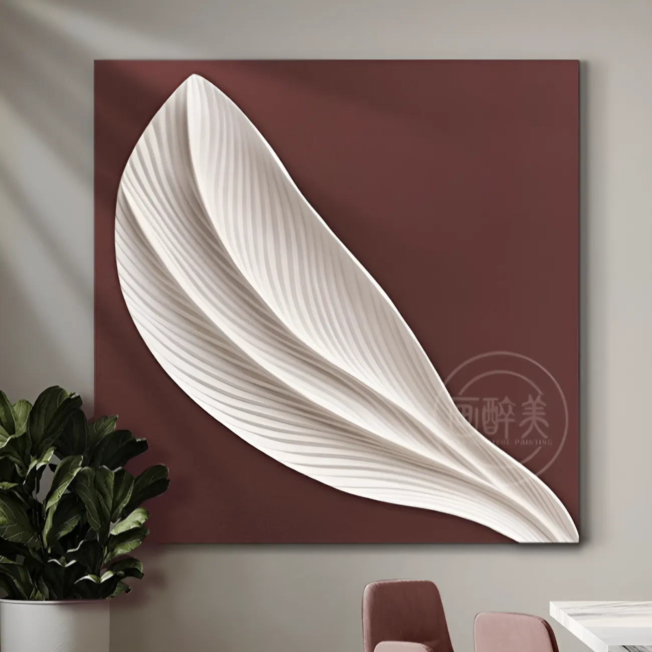 Трехмерная абстрактная картина "Пьяная красавица" 38085-30 в стиле Ваби-саби