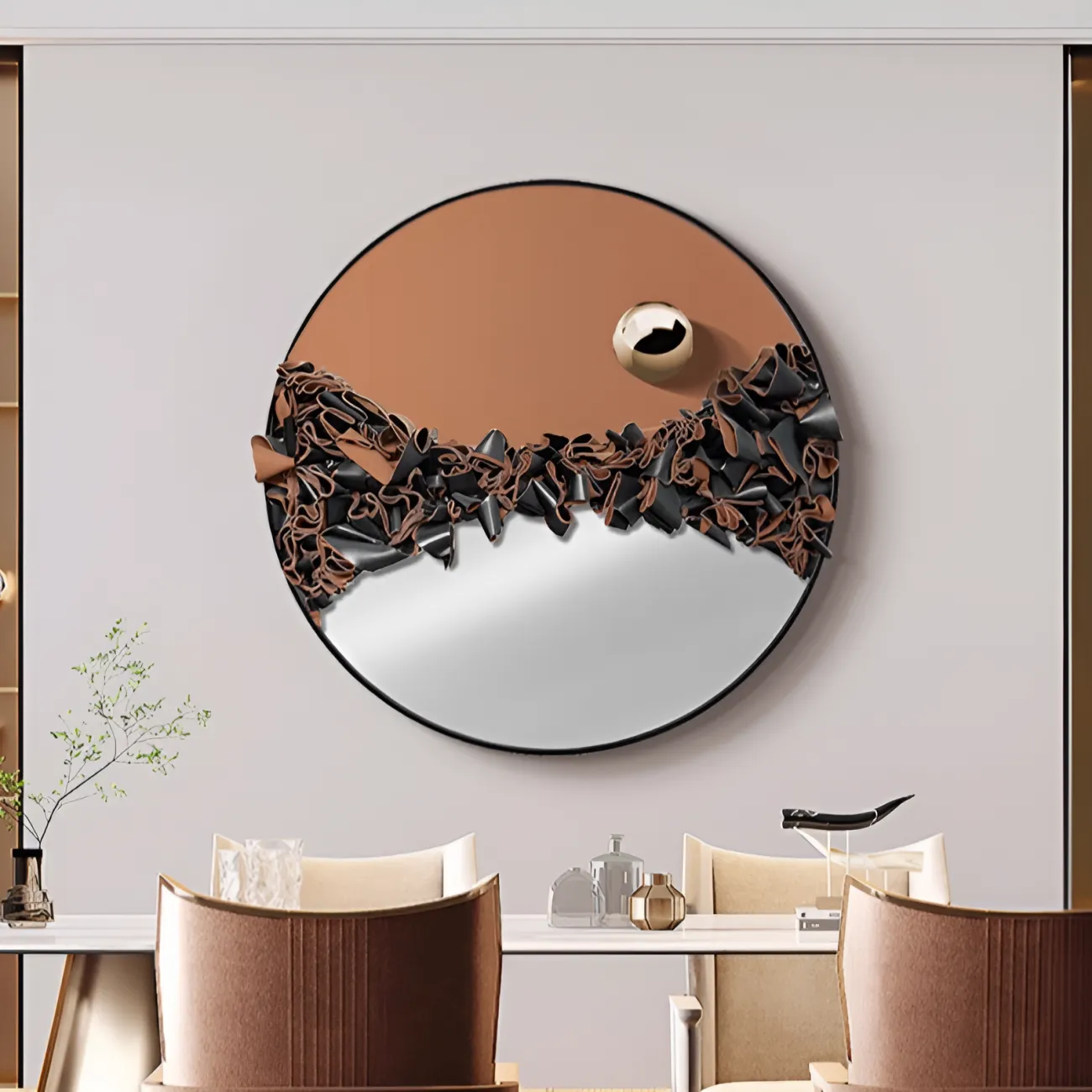 Элегантная круглая декоративная картина "Пьяная красавица" 38092-30