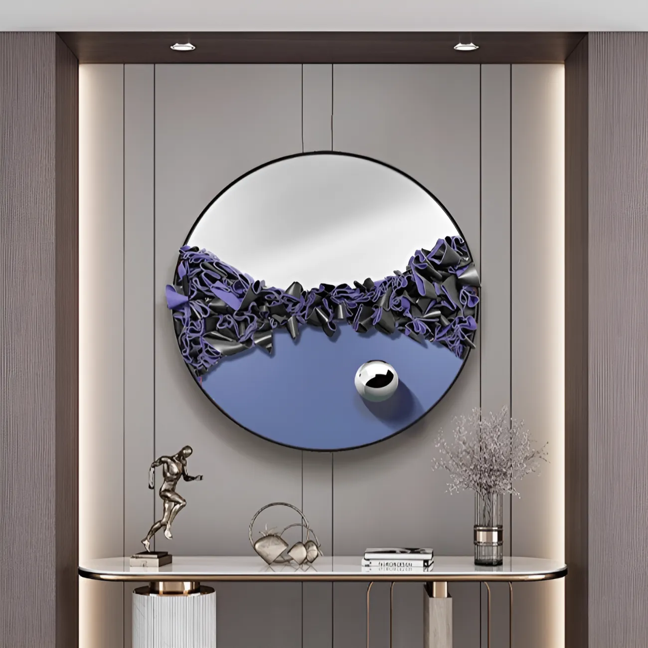 Элегантная круглая декоративная картина "Пьяная красавица" 38092-30