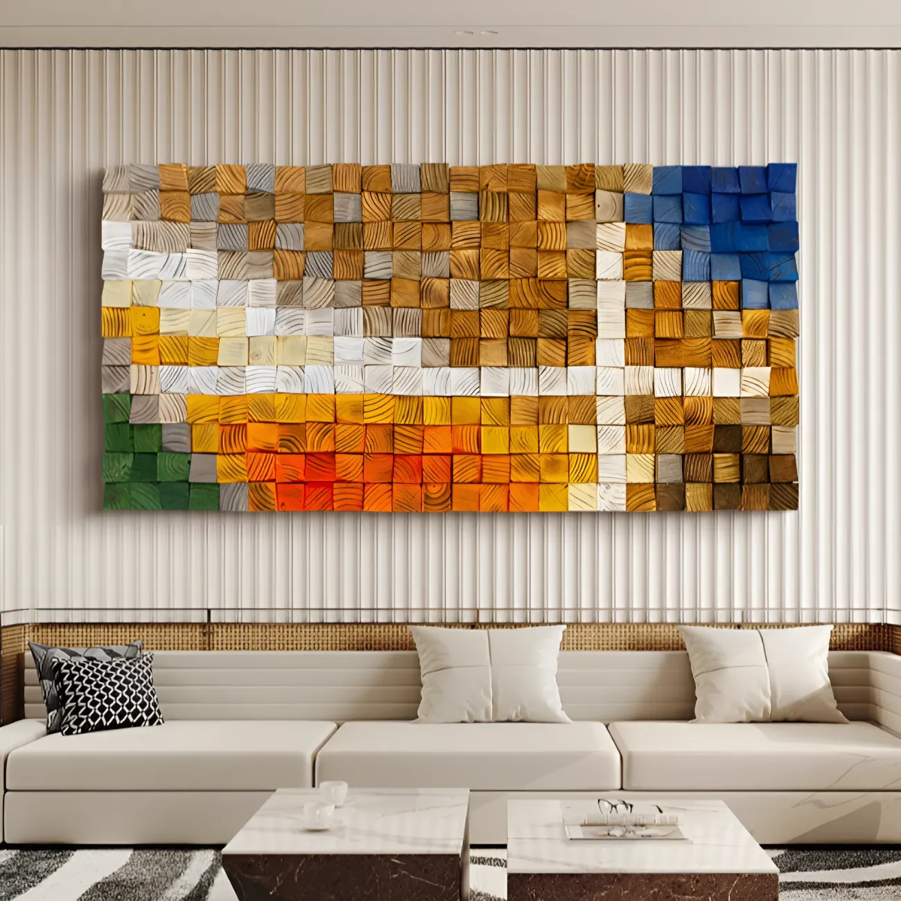 Деревянная мозаичная трехмерная картина "Пьяная красавица" 38122-30 Деревянная мозаичная трехмерная картина "Пьяная красавица" 38122-30