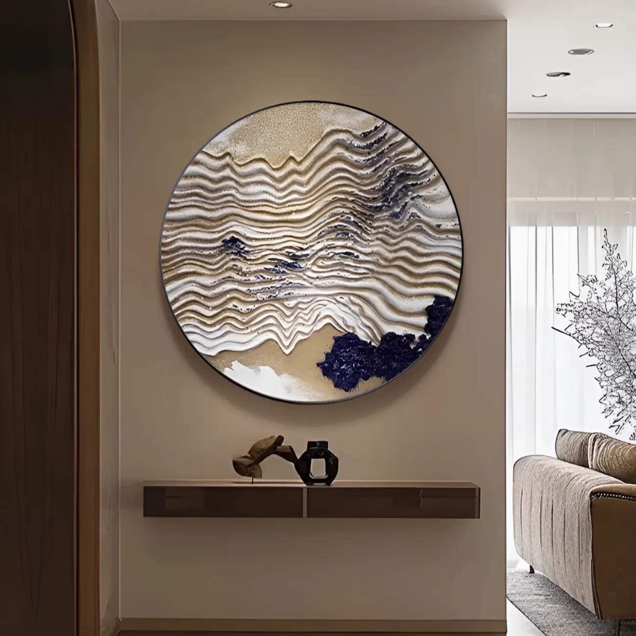 Рельефная трехмерная картина "Пьяная красавица" 38133-30 в стиле Ваби-Саби